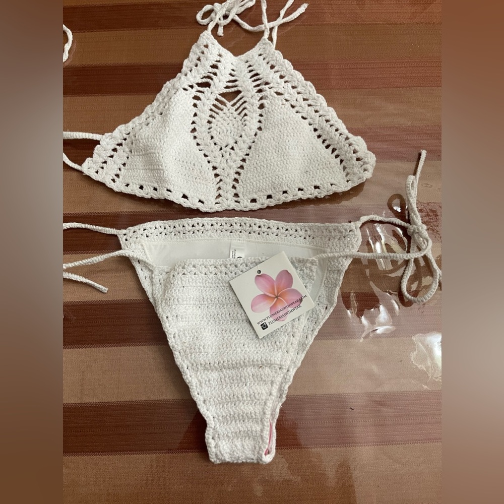 Plumeria knit bikini